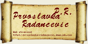 Prvoslavka Radančević vizit kartica